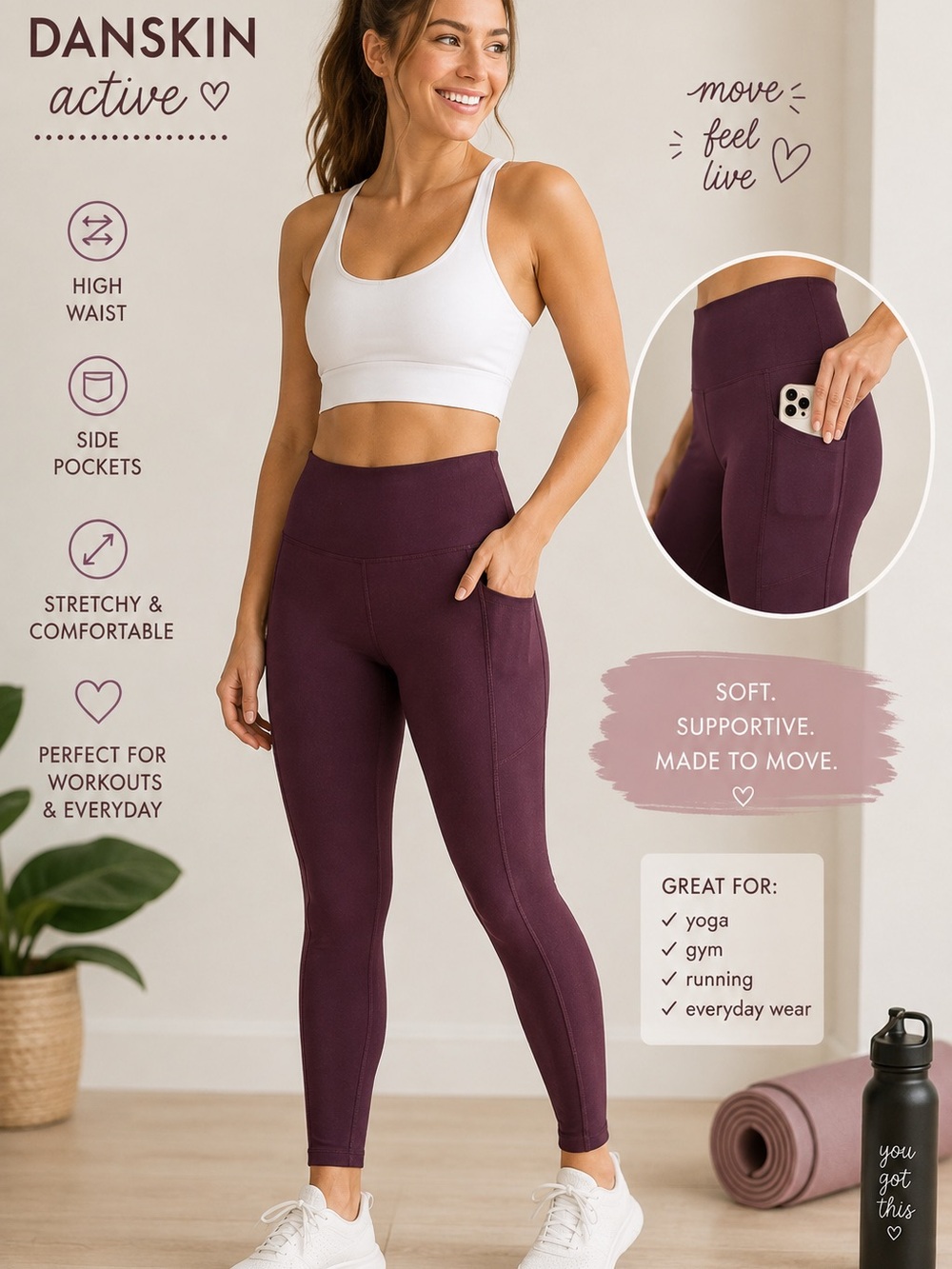 Danskin Active Plum/Burgundy Leggings